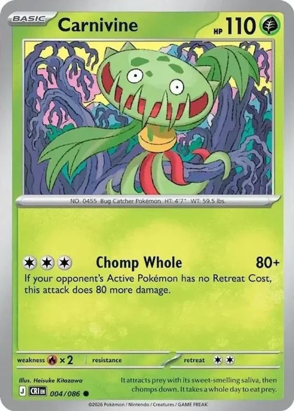 CRI - 004 - Carnivine - Reverse Holo